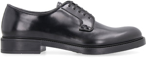 Brushed leather lace-up shoes-1